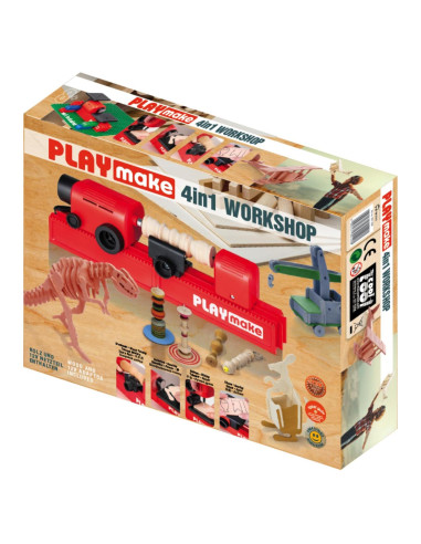 Taller de Madera Seguro PLAYmake 4 en 1 para Niños