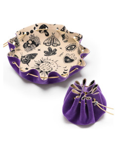 Bolsa de Cuerda y Bandeja de Dados CiyvoLyeen Púrpura 24.6cm