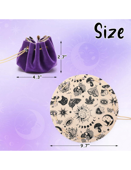 Bolsa de Cuerda y Bandeja de Dados CiyvoLyeen Púrpura 24.6cm Bolsa de Cuerda y Bandeja de Dados CiyvoLyeen Púrpura 24.6cm