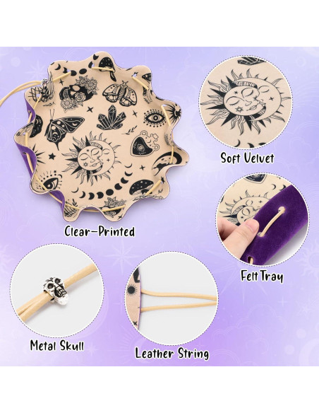 Bolsa de Cuerda y Bandeja de Dados CiyvoLyeen Púrpura 24.6cm Bolsa de Cuerda y Bandeja de Dados CiyvoLyeen Púrpura 24.6cm