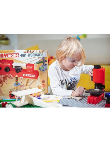 Taller de Madera Seguro PLAYmake 4 en 1 para Niños