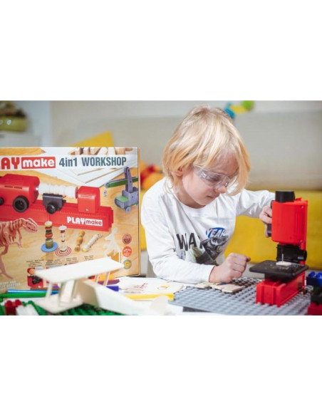 Taller de Madera Seguro PLAYmake 4 en 1 para Niños