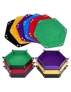 Bandeja de Dados Plegable K.T. 6 Piezas Cuero PU Terciopelo