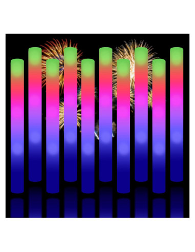 Palos de Espuma Iluminados Super Z Outlet LED 3 Modos 12 Unidades