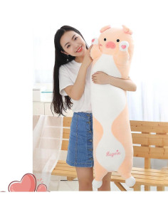 Almohada de Cerdo de Peluche Rosa Yeqivo 110cm Suave 2