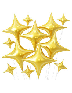 Globos Estrella Dorada 12 Piezas Adorely 66 cm y 25 cm