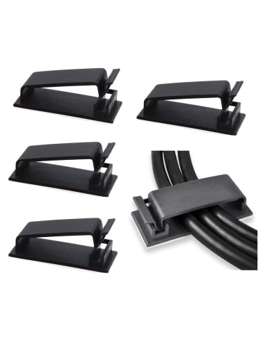 Clips de Gestión de Cables SOULWIT 50 Pcs Negro