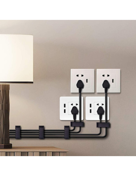 Clips de Gestión de Cables SOULWIT 50 Pcs Negro