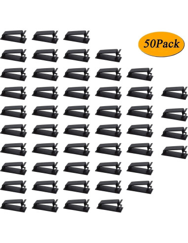 Clips de Gestión de Cables SOULWIT 50 Pcs Negro