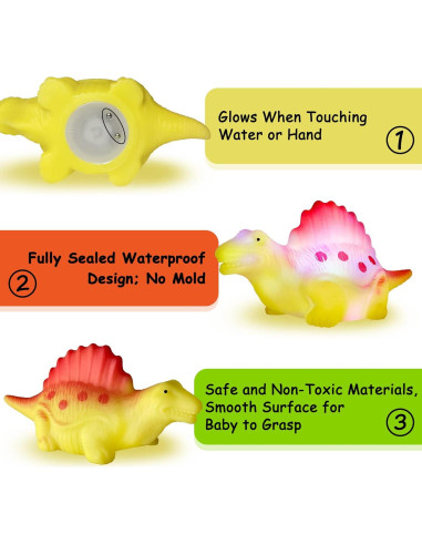 Juguetes de baño iluminados KIDPAPA - Dinosaurios flotantes