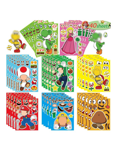 Stickers para Hacer Caras EHQEHQ - 40 Piezas PVC Multi