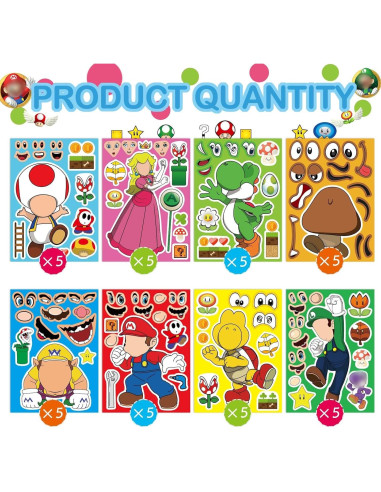 Stickers para Hacer Caras EHQEHQ - 40 Piezas PVC Multi