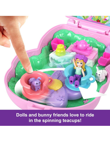Muñecas Polly Pocket Compacto Fiesta de Té Conejito con Accesorios