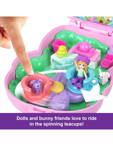 Muñecas Polly Pocket Compacto Fiesta de Té Conejito con Accesorios