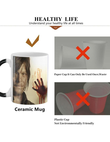 Taza de Cerámica Cambiante Daryl Dixon The Walking Dead 311ml
