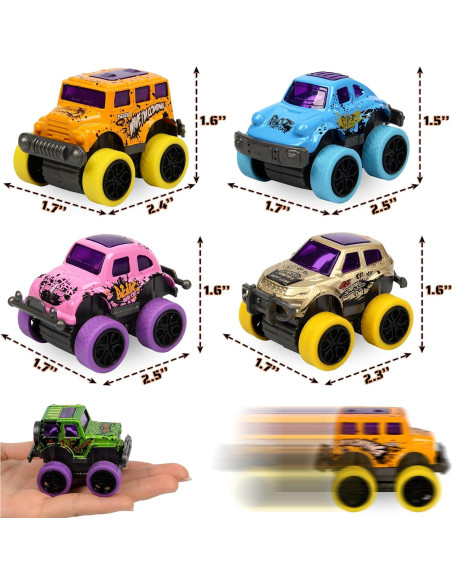 Set de 32 Mini Camiones Monstruo de Metal Neureyte 5.8 cm