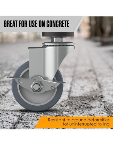 Ruedas de Caster Houseables, Juego de 4, 7.62 cm, Caucho