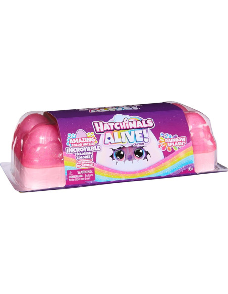 Hatchimals Alive Cartón de Huevo Splash Arcoíris con 5 Figuras
