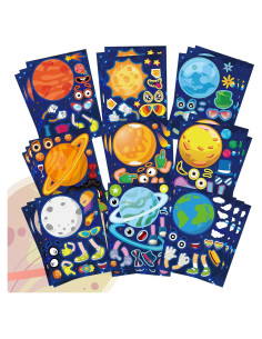 27 Hojas de Stickers Espaciales DUJAA para Niños - Sistema Solar