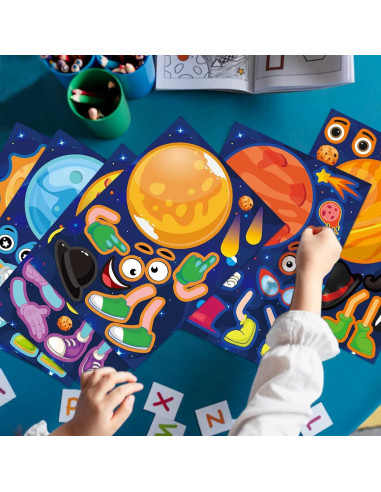 27 Hojas de Stickers Espaciales DUJAA para Niños - Sistema Solar
