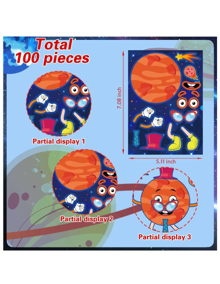 27 Hojas de Stickers Espaciales DUJAA para Niños - Sistema Solar