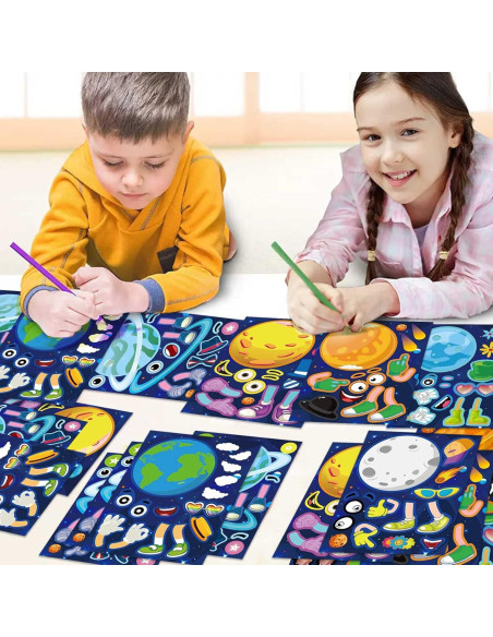 27 Hojas de Stickers Espaciales DUJAA para Niños - Sistema Solar