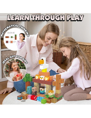 Juego de Bloques Magnéticos Iluminados AIDYVOI 120 PCS 3+