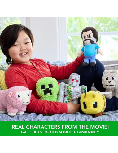 Peluche Minecraft Oveja Rosa 20 cm Mattel - Muñeca Suave