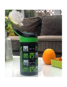 Botella de Agua Minecraft Atlantic 450ML Ecológica con Popote 2