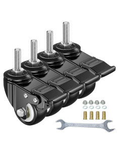 Ruedas Caster YEEMIGO 50mm Doble Freno Paquete de 4