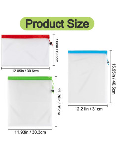 12 Bolsas Reutilizables MAQIHAN de Malla para Verduras y Frutas 2