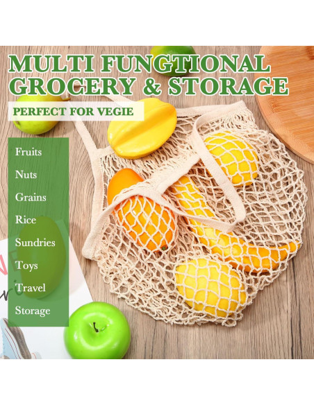 Woanger 24 Bolsas de Compras de Malla de Algodón Reutilizables Woanger 24 Bolsas de Compras de Malla de Algodón Reutilizables