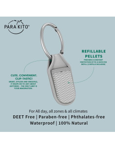 Clip Repelente de Insectos PARA'KITO Gris - Aceites Naturales 2