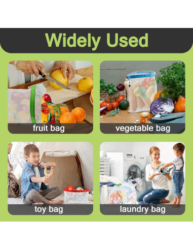 12 Bolsas Reutilizables MAQIHAN de Malla para Verduras y Frutas