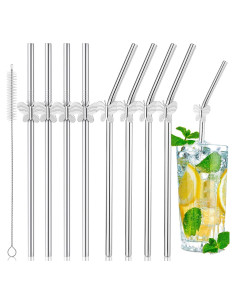 Popotes Reutilizables de Acero Inoxidable BIEOFFEI - 8 Unidades