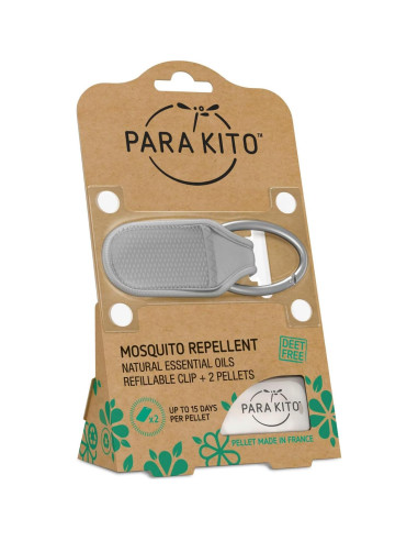 Clip Repelente de Insectos PARA'KITO Gris - Aceites Naturales