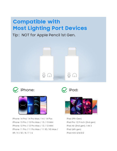 Adaptador MoKo USB C a Lightning para iPhone y iPad