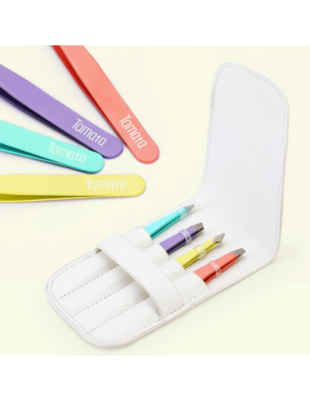 Juego de Pinzas de Precisión Tomata - 4 Piezas Acero Inoxidable