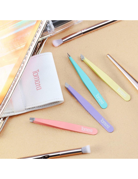 Juego de Pinzas de Precisión Tomata - 4 Piezas Acero Inoxidable