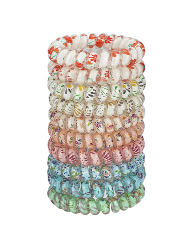 Lazos para Cabello en Espiral JessLab - 10 Piezas Colores Variados
