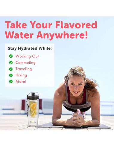 Botella de Agua Infusora de Frutas Brimma 0.91L a Prueba de Fugas