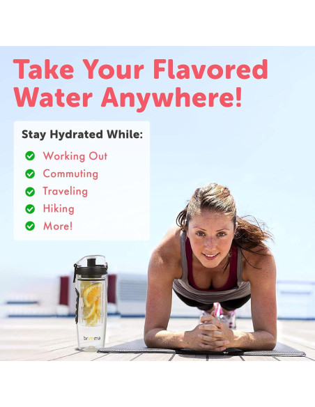 Botella de Agua Infusora de Frutas Brimma 0.91L a Prueba de Fugas