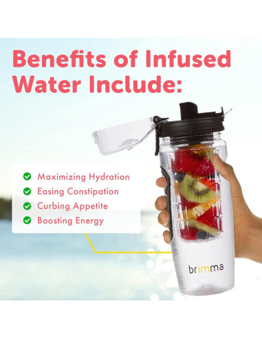 Botella de Agua Infusora de Frutas Brimma 0.91L a Prueba de Fugas