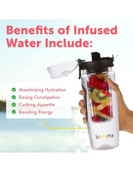 Botella de Agua Infusora de Frutas Brimma 0.91L a Prueba de Fugas
