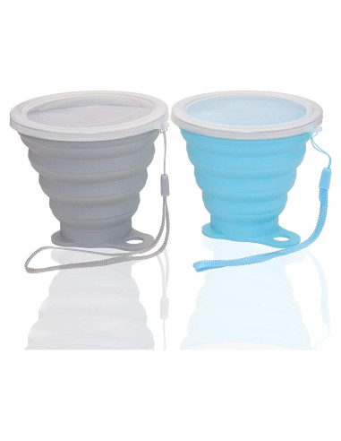 Tazas de Silicona Plegables Nanaborn 270ml para Camping - 2 Unidades