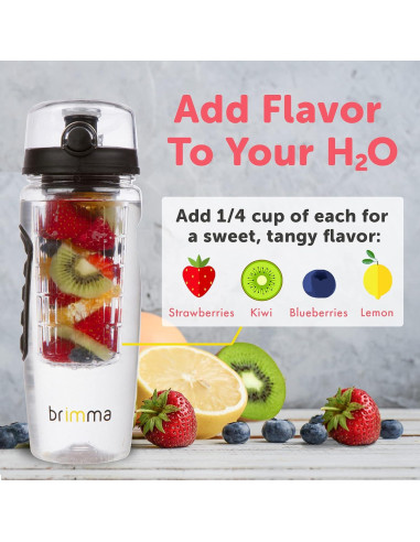 Botella de Agua Infusora de Frutas Brimma 0.91L a Prueba de Fugas