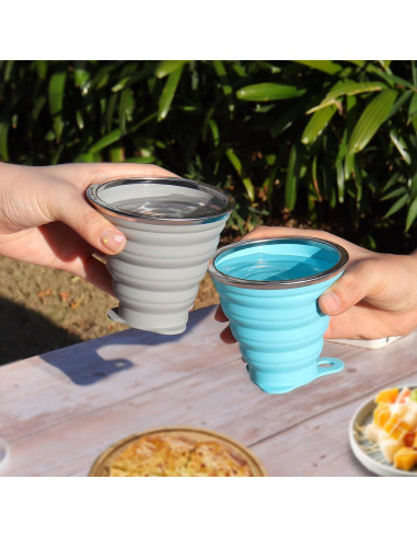 Tazas de Silicona Plegables Nanaborn 270ml para Camping - 2 Unidades