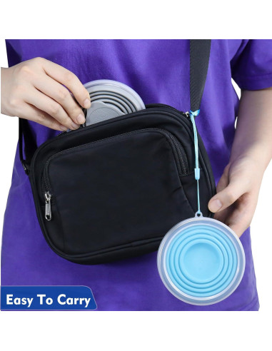 Tazas de Silicona Plegables Nanaborn 270ml para Camping - 2 Unidades