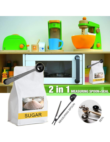 Paquete de 6 cucharas medidoras de acero inoxidable con clip