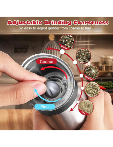 Juego de Molinillos Eléctricos de Sal y Pimienta Sjpzwcrl 200ml